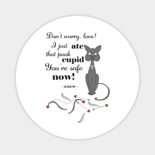 Valentine's Day Meme, Funny Cat Meme, Funny Cupid Design, Captain KMew Story, Cat Meme Magnet